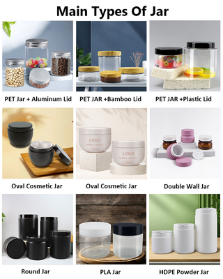 Hot Sale 300ml 500ml 530ml 600ml 1100ml Luxury Empty Large Cosmetic Containers Plastic Jars Plastic Jar Set