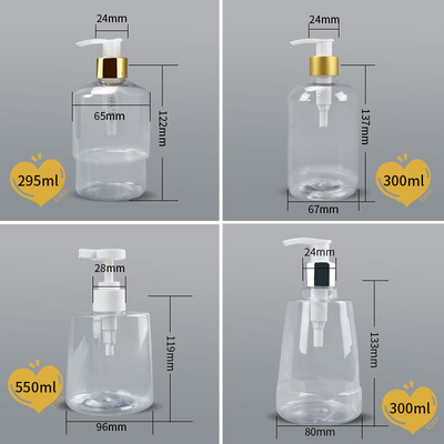 Custom Clear PET 250ml 300ml 350ml 500ml Plastic Hair Body Care Hand Soap Foaming Shampoo Lotion Pump Bottle for Cosmetic
