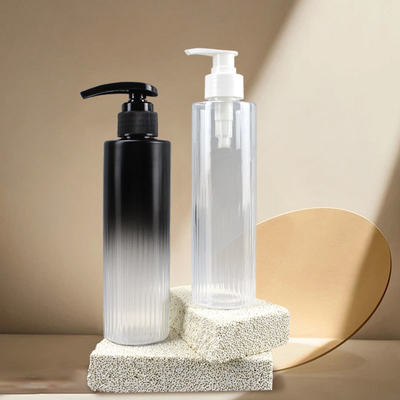 Custom 350ml 400ml 500ml Gradient Color PET Cosmetic Shampoo Conditioner Shower Gel Lotion Pump Plastic Bottle