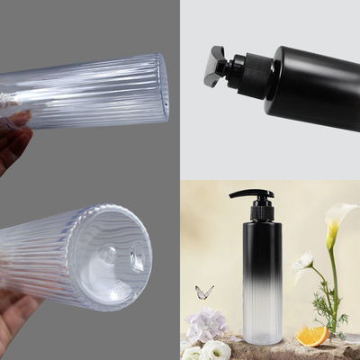 Custom 350ml 400ml 500ml Gradient Color PET Cosmetic Shampoo Conditioner Shower Gel Lotion Pump Plastic Bottle
