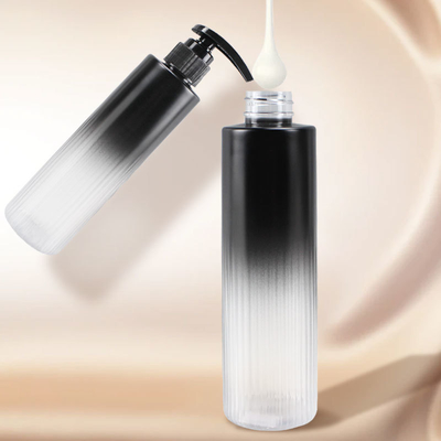 Custom 350ml 400ml 500ml Gradient Color PET Cosmetic Shampoo Conditioner Shower Gel Lotion Pump Plastic Bottle