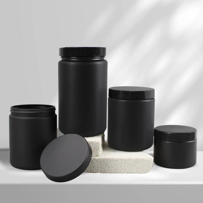 Custom logo 60g 120g 200g 250g 500g HDPE Frosted Plastic Body Butter Cosmetic Face Cream Jar with Print Bamboo Lid