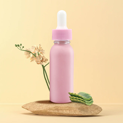 Customize Logo 30ml 1oz Plastic Pink White PET Perfume Dropper Essential Oil Plastic Bottle