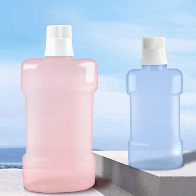 250ml 500ml PET Mouth Rinse Customized PET Color Mouthwash Tongue Cleaner  Plastic Bottle With Screw Cap