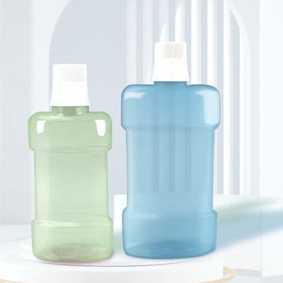 250ml 500ml PET Mouth Rinse Customized PET Color Mouthwash Tongue Cleaner  Plastic Bottle With Screw Cap