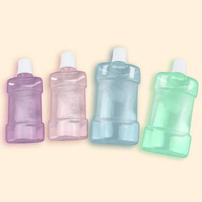 250ml 500ml PET Mouth Rinse Customized PET Color Mouthwash Tongue Cleaner  Plastic Bottle With Screw Cap
