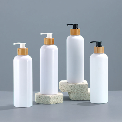 Hot Sale Shea Butter Whitening Body Lotion Plastic Dispenser Face Lotion Pump Bottle with Bamboo Pump