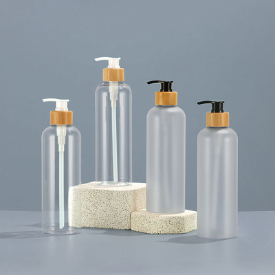 Hot Sale Shea Butter Whitening Body Lotion Plastic Dispenser Face Lotion Pump Bottle with Bamboo Pump