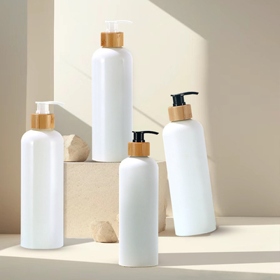 Hot Sale Shea Butter Whitening Body Lotion Plastic Dispenser Face Lotion Pump Bottle with Bamboo Pump