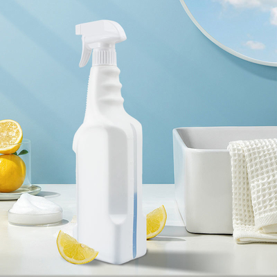 Customize Logo Print Refillable 850ml HDPE Plastic White Cleaning Trigger  Spray Bottle for Home Garden Gym