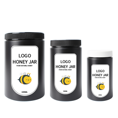 Custom Wide Mouth 7 oz 17 oz  35 oz Cookie Honey Jar Candy Jam Spices Plastic Jar with Lids