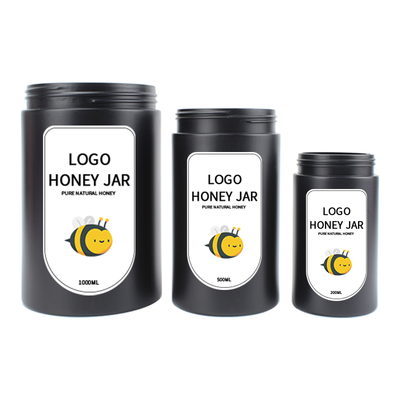 Custom Wide Mouth 7 oz 17 oz  35 oz Cookie Honey Jar Candy Jam Spices Plastic Jar with Lids