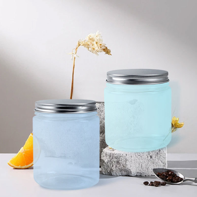 OEM Empty Clear 500ml 600ml Plastic Pet Ice Cream Supplement Candy Cookies Chocolate Jar Container with Aluminum Lid