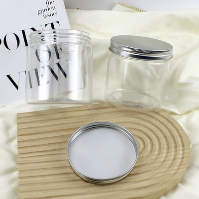 OEM Empty Clear 500ml 600ml Plastic Pet Ice Cream Supplement Candy Cookies Chocolate Jar Container with Aluminum Lid