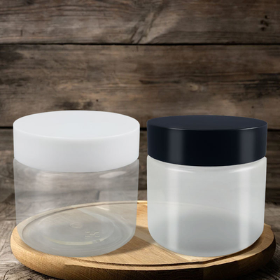 150ml 5oz PLA Frosted Clear Black Screw Cap Wide Mouth Hemep Supplement Fruit Flavor Snacks Vitamin Sweet CBD Jar