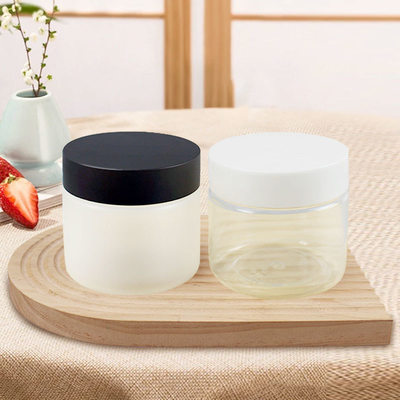 150ml 5oz PLA Frosted Clear Black Screw Cap Wide Mouth Hemep Supplement Fruit Flavor Snacks Vitamin Sweet CBD Jar