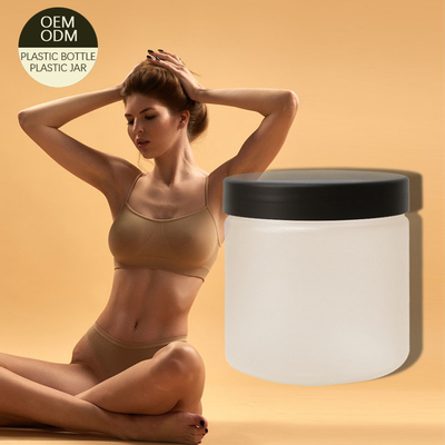 Luxury Empty Cosmetic Face Body Scrub Stretch Mark Cream Frosted PET Plastic Cream Jar