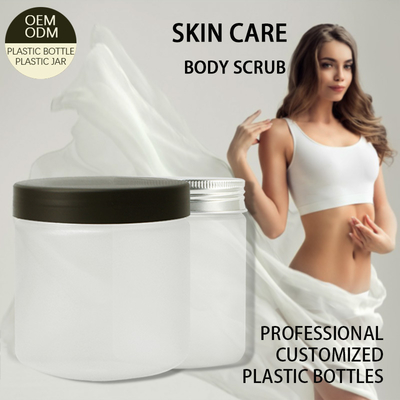 Empty Cosmetic Face Lightening Body Lotion Slimming Cream Body Scrub Frosted PET Plastic Cream Jar
